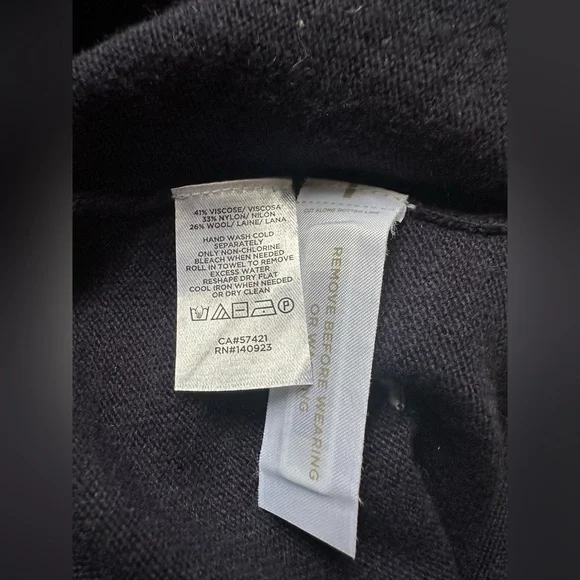 LOFT Navy Blue Crew Neck Sweater with White Dots. NWOT. Size XS. - Picture 6 of 6